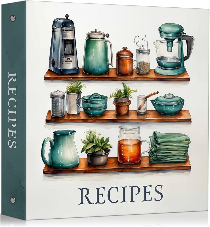 FAYAN Recipe Binder Organizer, 3 Ring Silver Cookbook Binder with 30 Recipe Pages, 30 Plastic Sleeves, 9 Full Color Dividers 11x12x2 Inch, Recipe Organizer - Image 2